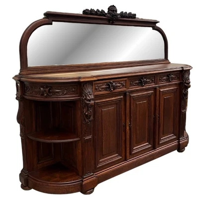 French Renaissance Revival Carved Oak Sideboard, late 19th c. - Image 1 of 4