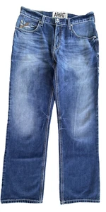 Men's Ariat Jeans 30x32 M2 Relaxed Boot Cut Denim Western Cowboy Medium Wash - Picture 1 of 13