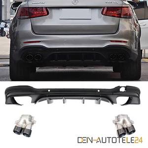 Heckdiffusor Endrohr für Mercedes GLC X253  SCHWARZ 43 Optik Nightpaket - Picture 1 of 6