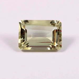7 Carat Natural Green Amethyst Prasiolite Emerald Cut Faceted Loose Gemstone - Picture 1 of 3