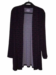Investments Soft Separates Womens XL Open Front Cardigan Topper Black Purple - Picture 1 of 13