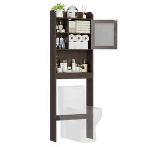 Over The Toilet Bath Storage Shelf Cabinet Bathroom w/Adjustable Shelf 3 Colors - Picture 1 of 37