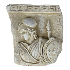 Small Athena Minerva Greek Roman Goddess Wall Décor Hard Plaster Relief 6.7 in - Picture 1 of 4