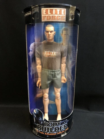 RARE 2001 Blue Box Toys Elite Force 12inch Action Figure Body Builder Cover