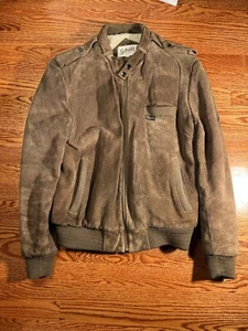 Vtg Schott Bomber jacket Sherpa Lined Western Leather Suede Mens Size 44 - Picture 1 of 14