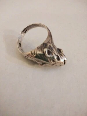 Bague rock homme en argent forme tête de LION taille 58 occasion - Photo 1/4