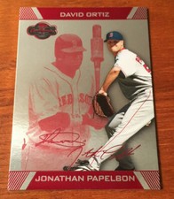 2007 Topps David Ortiz Jonathan Papelbon Co-Signers Silver Red #'d /199 Red Sox