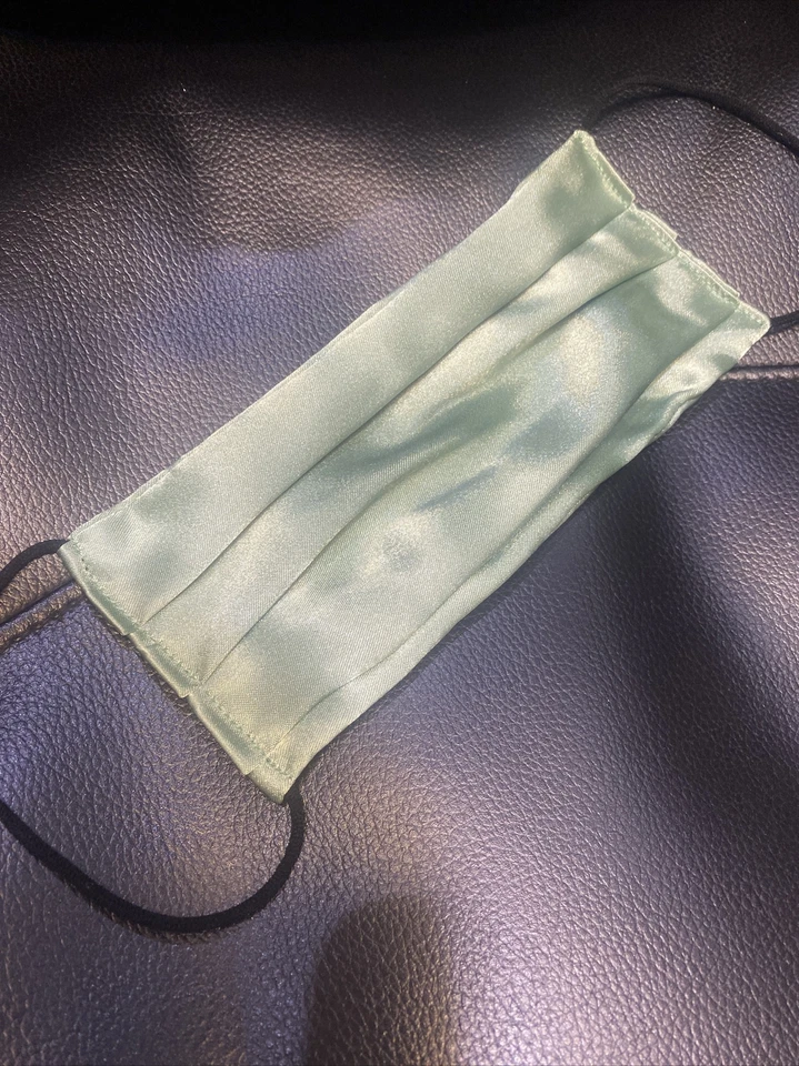 Pastel Green Super Soft Silk Satin Face Mask. Comfortable & Very Stylish - Image 1 of 1