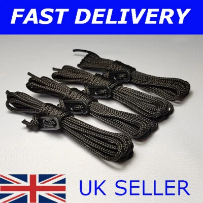 🔥X4 Black Guy Line Ropes 2.4 Metres Tent Camping Rope Ideal For Festivals - Image 1 of 2