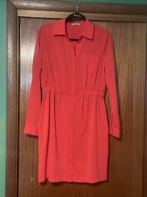 Calvin Klein Collared Shirt Dress Long Sleeve Elastic Waist Women’s Sz 6 - Image 1 of 4