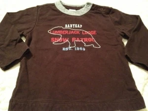 Baby Gap Boys Brown Long Sleeve Shirt Lumberjack Lodge 6-12 Months - Picture 1 of 6