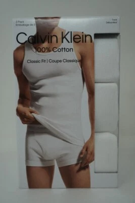 Calvin Klein Men's Cotton Classics 3-Pack Tanks White Xlarge - Image 1 of 4