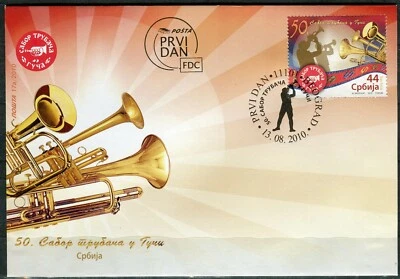 0337 SERBIA 2010 - 50-й сбор трубачей Guca - FDC - Изображение 1 из 2