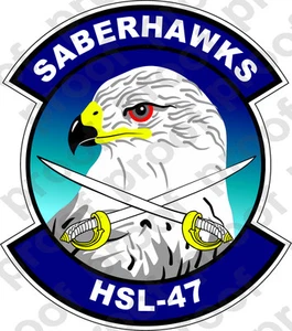 PEGATINA USN HSL 47 SABERHAWKS - Imagen 1 de 2