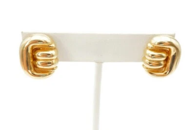 14k Yellow Gold Omega Back Earrings Italy - Image 1 of 4