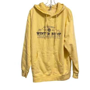 Independent Trading Company Yellow Winter Bump Volleyball Hoodie Large - Picture 1 of 6