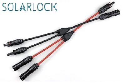 SolarLock MC4 Y-Verteiler PV-Y-Adapter 30A / 1500VDC Paar (schwarz und rot) - Bild 1 von 2