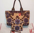 Isabella Fiore Set In Stone Tori Embellished Applique Wallet Handbag Set Nwt$610