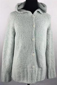 Cárdigan con capucha So Blue Sigrid Olsen talla pequeña verde menta suave acogedor - Imagen 1 de 12