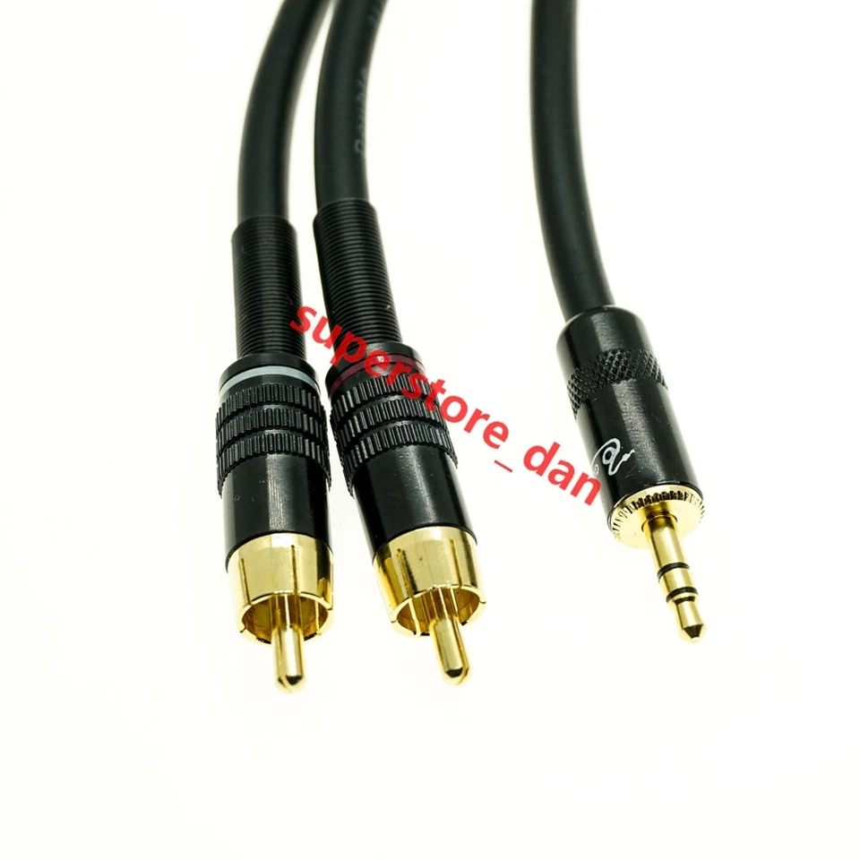 3.5mm 1/8" Male Stereo Mini plug Jack TO 2 RCA Stereo Phono Audio Speaker CABLE - Image 1 of 1