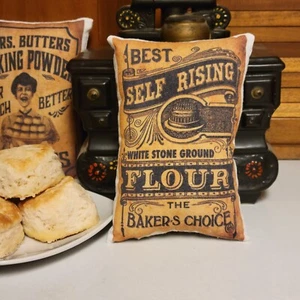 Primitive Farmhouse Self Rising Flour Sack Tuck Pillow Peg / Door Hanger  - Picture 1 of 1