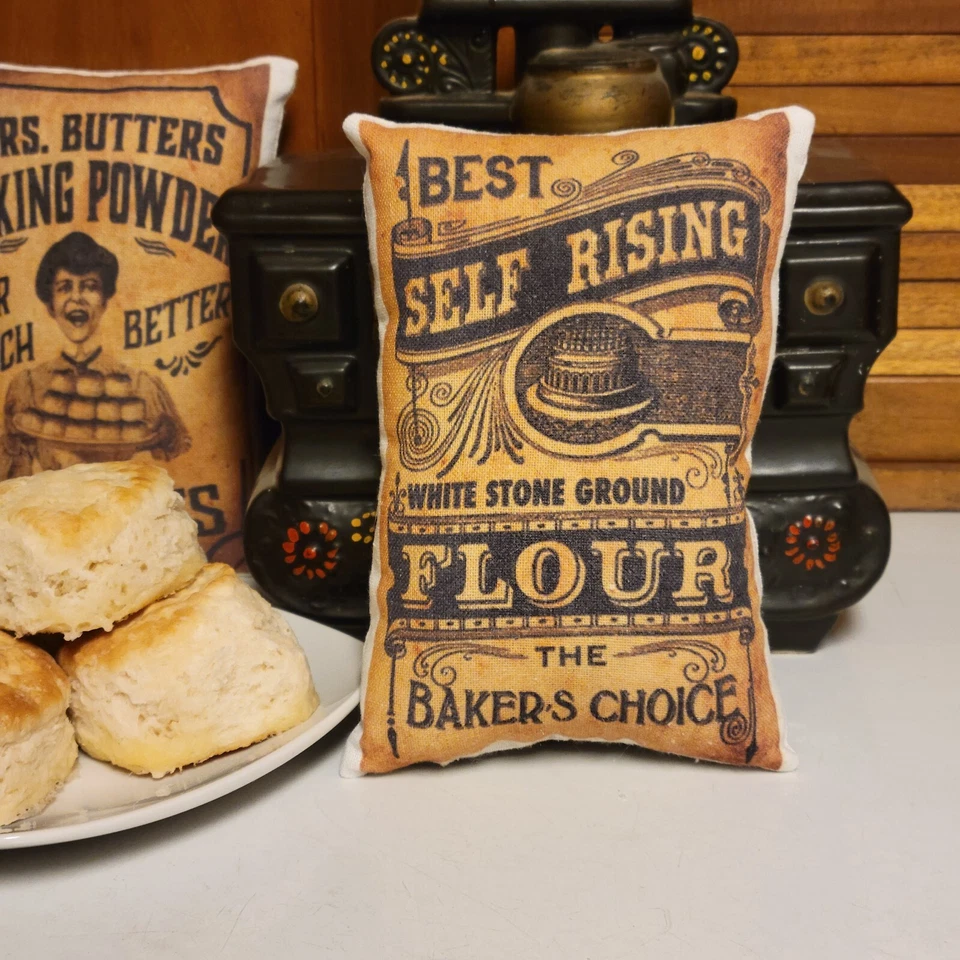 Primitive Farmhouse Self Rising Flour Sack Tuck Pillow Peg / Door Hanger  - Image 1 of 1