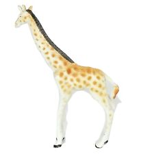 Giraffe Brown White Figure Plastic Rubber Animal Figurine 5"