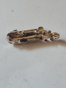 Silberne Geige/Geige Anstecknadel/Brosche mit Schmucksteinen - Bild 1 von 5