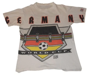 Vintage 1994 Germany World Cup Spellout Single Stitch T-Shirt Medium - Picture 1 of 9