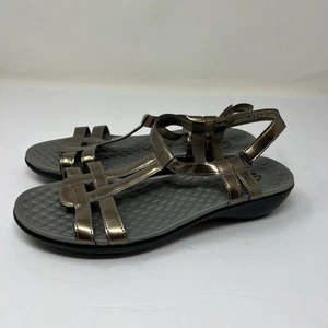 Clarks Sonar Aster Ankle Strap Sandals Womens Size 11 Bronze Metallic Comfort - Picture 1 of 7