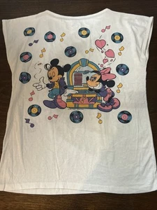 Vtg 80s Walt Disney Productions Mickey Mouse Collection Tank L Allison AOP Music - Picture 1 of 13