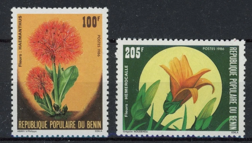 Benin 1986 : Flowers - Good Set Very Fine MNH Stamps - Image 1 of 1