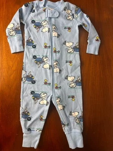 Hanna Andersson Peanuts Snoopy & Woodstock EASTER Pajamas Blue Boy Sz 3-6 Mo 60 - Picture 1 of 6