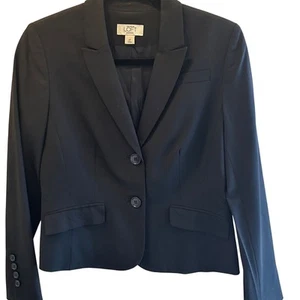 Ann Taylor Loft Sze 6 Petite Black Blazer Long Sleeves Jacket - Picture 1 of 6