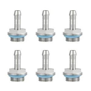 New 6 Pcs Barb Fittings Connector Replacement Parts For Water Tank Cooling - Photo 1/8