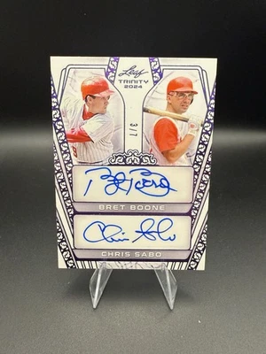 Leaf Trinity 2024 Chris Sabo Bret Boone/7 Doble Automático Cincinnati Reds  Foto 1 de 2