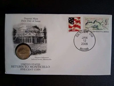 United States  Return To Monticello Five Cent Coin Denver Mint First Day Issue - Image 1 of 4