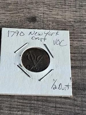 (1) 1770-1790 New York Penny VOC 1/2 moeda de duito - Imagem 1 de 4