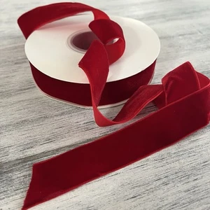1" Red Velvet Ribbon Spool 10 Yards for Crafts Gifts Bows Decor - Picture 1 of 3