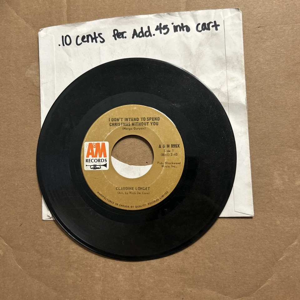 Claudine Longet I Don't Intend To Spend Christmas Without You/Snow A&M  45 - Image 1 of 2