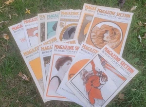 Lot Of 13 Antique 1907 Bureau County Record Magazine Section Princeton Illinois  - Imagen 1 de 14