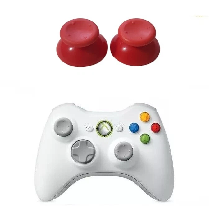 2 Xbox 360 Thumbsticks Red Joysticks Analog Cover Sticks Grip Cap Axis Replace - Image 1 of 4