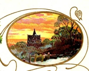 1910 Christmas Picture B in Diamond P C 224 Embossed Postcard (A20) - Picture 1 of 3