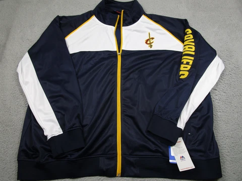 Cleveland Cavailers Jacket Mens 6XL Blue Full Zip Long Sleeve NBA Basketball Cover