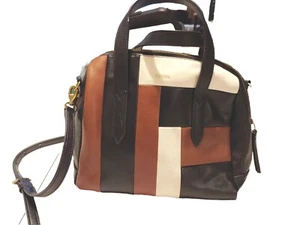 Fossil Women's Sydney Patchwork Leather Satchel Handbag, 10x9x6 - Picture 1 of 15