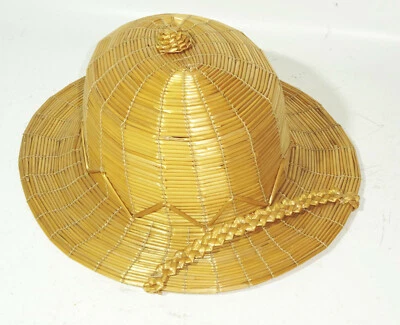 Alter Hemp Straw Hat Size 54 Safari Hat True Vintage IN Front 1945 - Image 1 of 4