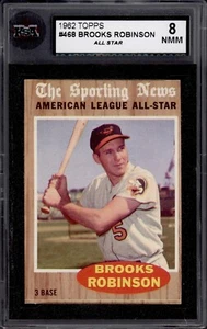 1962 TOPPS #468 ROOKS ROBINSON ALL STAR BASEBALL KSA 8 NEAR MINT- MINT - Picture 1 of 2