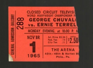1965 George Chuvalo Ernie Terrell CC Ticket Stub WBA Heavyweight Championship - Picture 1 of 1