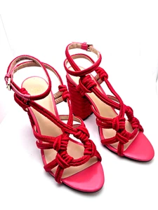 Cabi Schuh neu mit Karton Größe 7 1/2 rot geflochten Zehenspitzen Absatz Knöchelriemen Stil 6012 - Bild 1 von 9