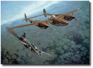 "Misión cumplida"" de Roy Grinnell - Co-firmado por EIGHT P-38 pilotos de misión - Imagen 1 de 1